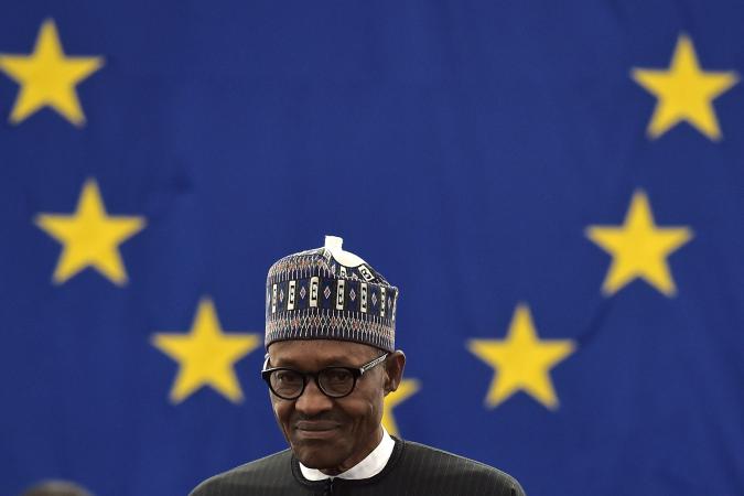 President Muhammadu Buhari, pictured at the European Parliament in Strasbourg, France, February 3, has expressed Nigeria's solidarity with Belgium following attacks that killed at least 30 people in Brussels. PATRICK HERTZOG/AFP/Getty Images