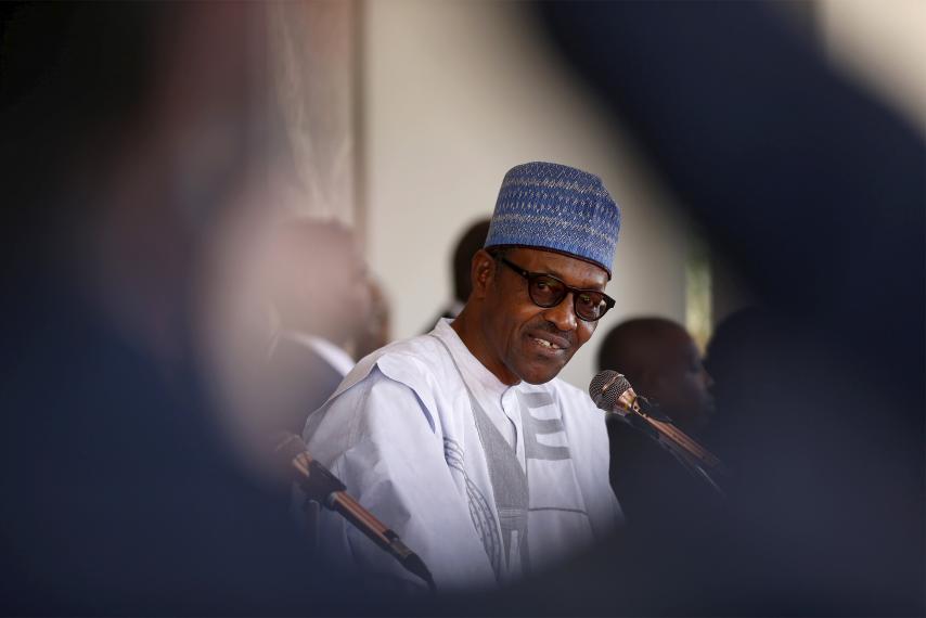 Nigerian President Muhammadu Buhari, pictured speaking at the State House in Abuja, Nigeria, February 11, is holding off from signing the budget that was proposed back in December 2015.