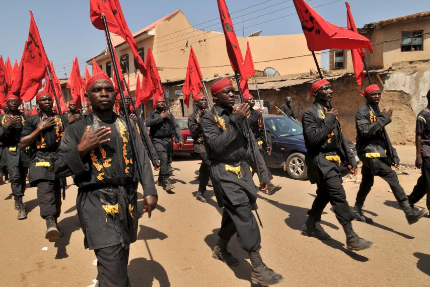 Shiite Muslims mark the festival of Ashura in Kano, Nigeria, October 24, 2015. Nigeria's main Shiite group has denied reports it is planning a coalition against the military with Boko Haram.