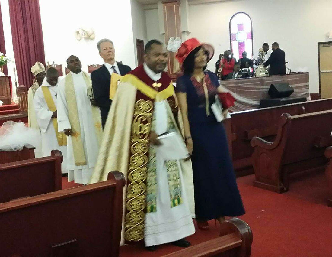 Procession - Parish Rector, Venerable Dr. Ugochukwu Okoroafor. The service jointly presided by Missionary Bishop of CANA-Diocese of the West, The Right Reverend Dr. Felix Orji and the Parish Rector, Venerable Dr. Ugochukwu Okoroafor showed a massive turnout of Christian celebrants, partaking in a traditional Anglican venerating process;