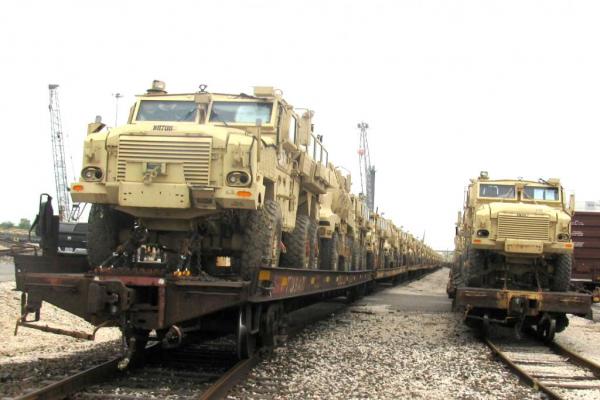The first shipment of U.S. Mine Resistant Ambush Protected vehicles arrived in Egypt Thursday, under the Excess Defense Articles program, the U.S. Embassy in Cairo said. Photo courtesy U.S. Embassy in Egypt