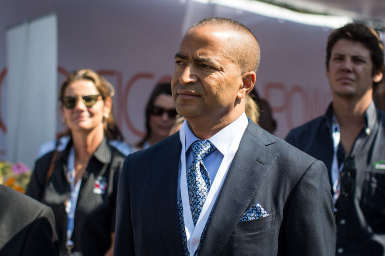 Congolese politician and football club owner Moise Katumbi, pictured attending a match of his club TP Mazembe in Lubumbashi on November 8, wants to replace Joseph Kabila as president this November.