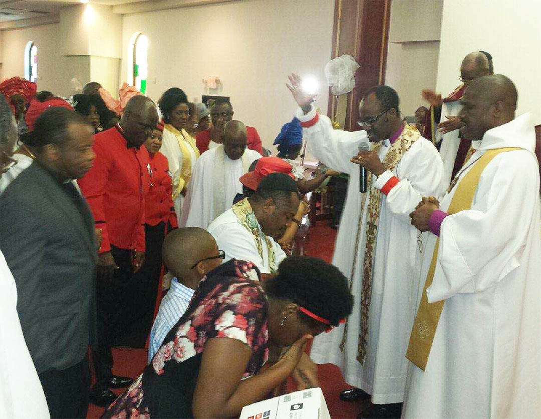 Missionary Bishop of CANA-Diocese of the West, The Right Reverend Dr. Felix Orji anoints parishioners. This Thanksgiving Service serves as gratitude to God empowering the determination of His children in spreading the gospel and facilitating mission work enthuses the good news of Christ.