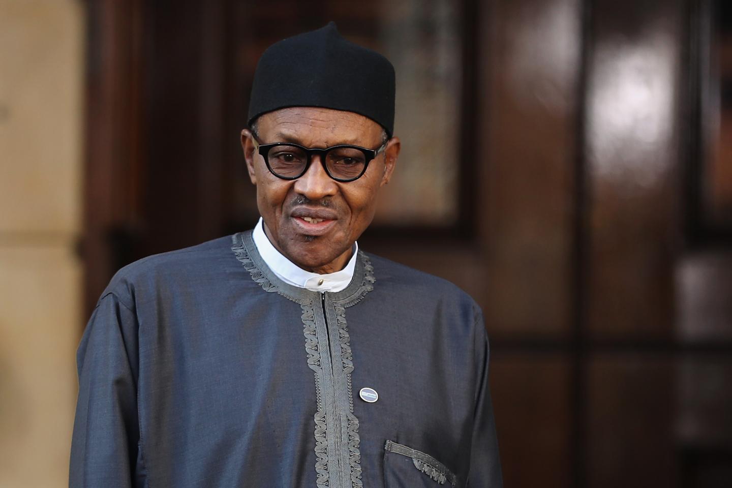 Nigerian President Muhammadu Buhari, pictured arriving in London for an anti-corruption summit on May 12, has been slammed for seeking medical treatment abroad rather than in Nigeria.  Dan Kitwood/Getty Images 