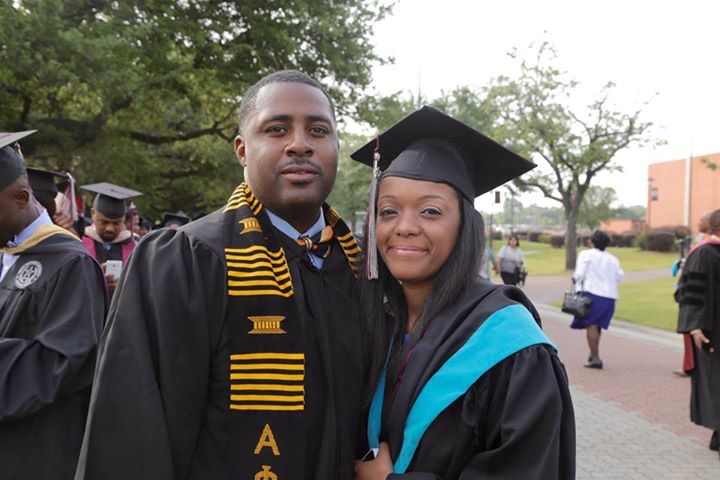 LeMarcus and Amber Newman on graduation day.