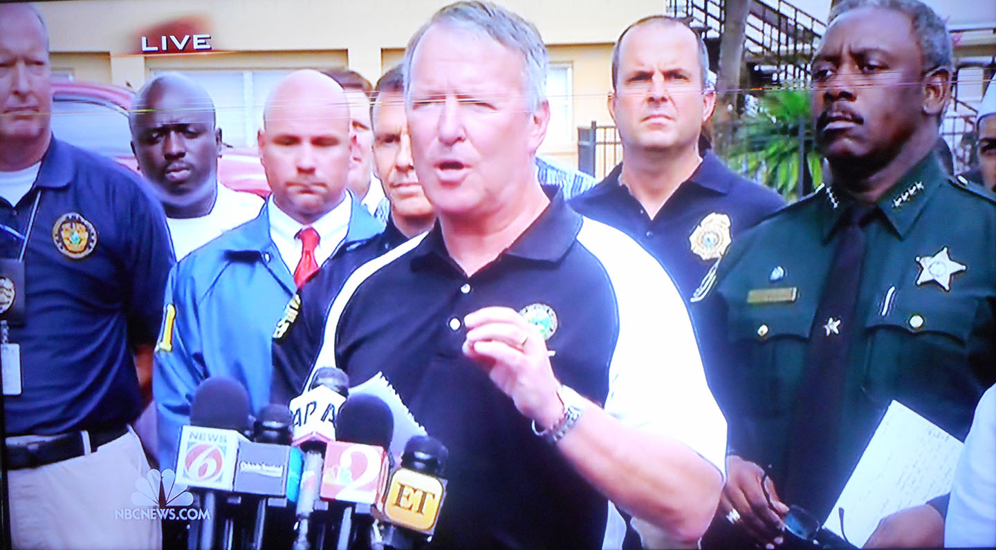 Mayor Buddy Dyer of Orlando in a news conference a few minutes ago said ‘we are dealing with something we never imagined.” He confirmed a state of emergency had been issued in the city. 