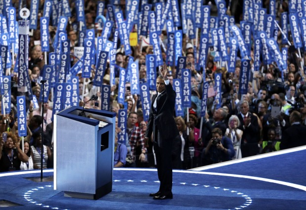 President Barack Obama takes the stage during the third day of the Democratic National Convention, Wednesday, July 27, 2016, in Philadelphia. (AP Photo/John Locher) AP Read more: http://www.afr.com/news/politics/world/live-from-dnc-2016-barack-obama-michael-bloomberg-to-endorse-hillary-clinton-20160727-gqffcm#ixzz4Ffrbr9ES Follow us: @FinancialReview on Twitter | financialreview on Facebook 