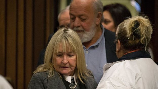 Reeva Steenkamp's parents were at the court to listen to the sentencing.