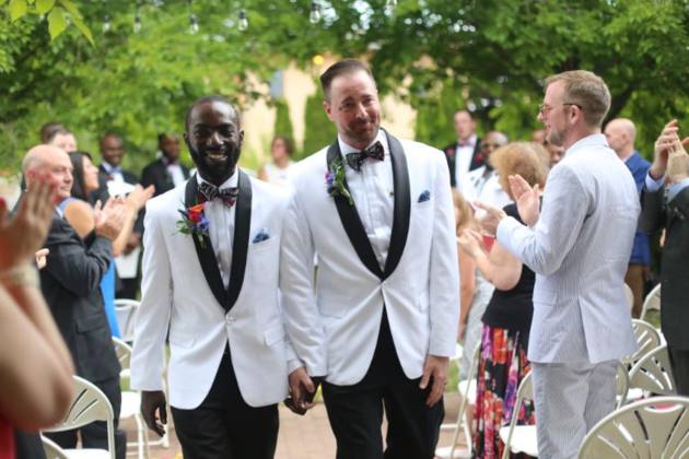 Eric Shoen-Ukre and David Shoen-Ukre walked down the aisle for the first time as a legally married couple. 