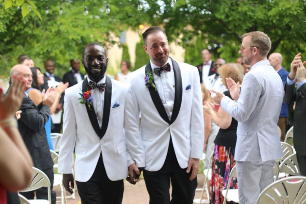 Eric Shoen-Ukre and David Shoen-Ukre walked down the aisle for the first time as a legally married couple.
