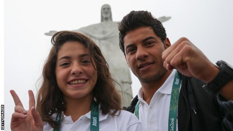 Swimmers Yusra Mardini and Rami Anis are part of the Refugee Olympic Team.