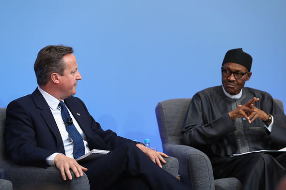 David Cameron and President Muhammadu Buhari at an anti corruption conference in London
