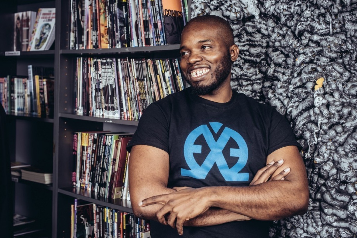Roye Okupe quit a web designing job to found comic book company YouNeek Studios. (Photo by Stephen Voss). 