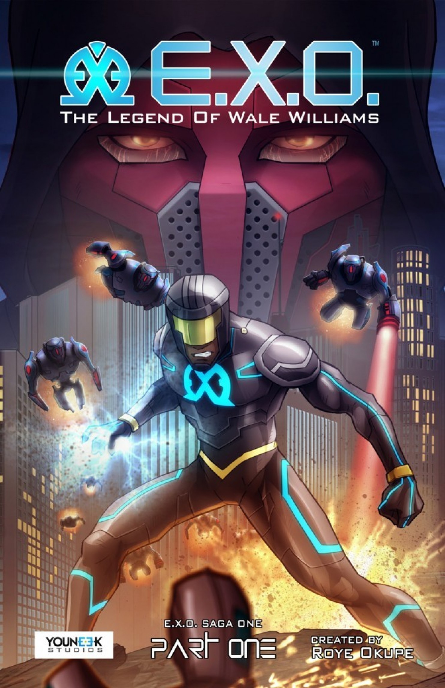 “E.X.O. The Legend of Wale Williams” was the first superhero to debut from Roye Okupe’s YouNeek Studios in 2015. (Courtesy of YouNeek Studios).