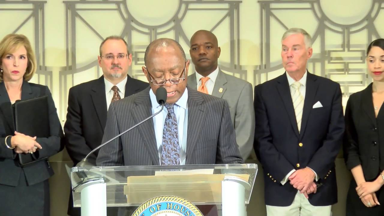 File: On May 9, 2016, Houston mayor Sylvester Turner held a press conference on human trafficking where he was joined by Congressman Ted Poe and other public officials. "Watch for Traffick" ads about the nine different forms of human trafficking will be displayed various places including taxis and buses, television and social media. Printed materials will also be available in five languages. 
