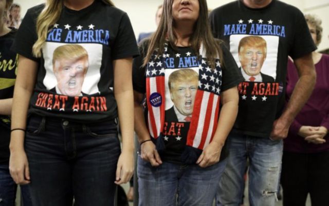 Donald Trump supporters before a rally in Council Bluffs, Iowa. (Photo: John Locher/AP) 