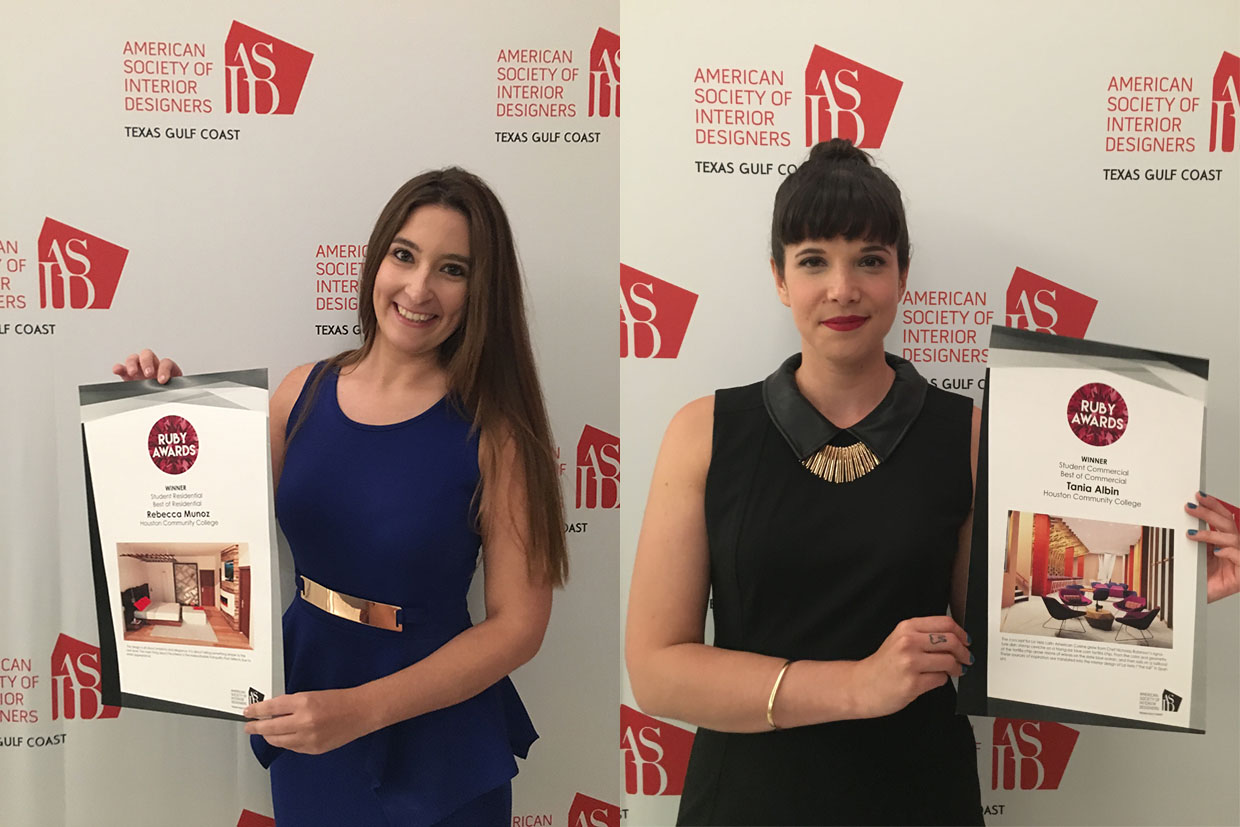 Design students -  Rebeca Munoz is the  winner of Best of Residential Design, and Tania Albin is the winner of Best of Commercial Design. 