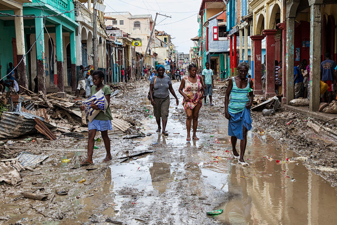 A street in the coastal town of Jérémie on Thursday. Credit Logan Abassi/Agence France-Presse — Getty Images 
