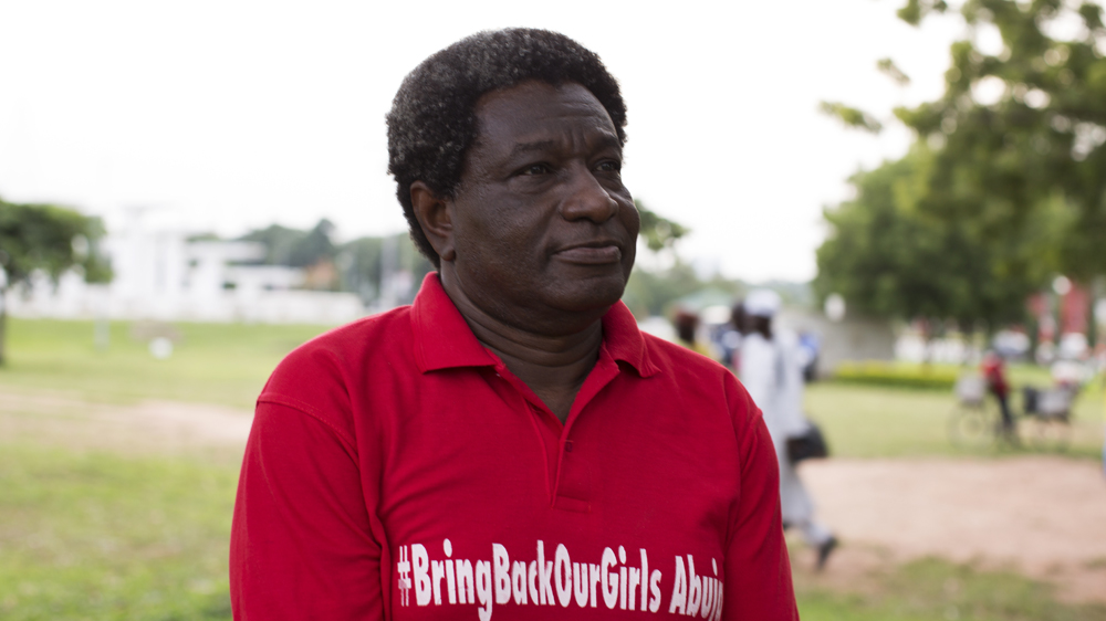 Emma Shehu is a member of the Bring Back Our Girls campaign, an advocacy group pressuring the Nigerian government to rescue more than 200 schoolgirls who were kidnapped in April 2014 by Boko Haram from a school in the town of Chibok in northeastern Nigeria. Abuja, Nigeria. September 30, 2016. Photo by Chika Oduah