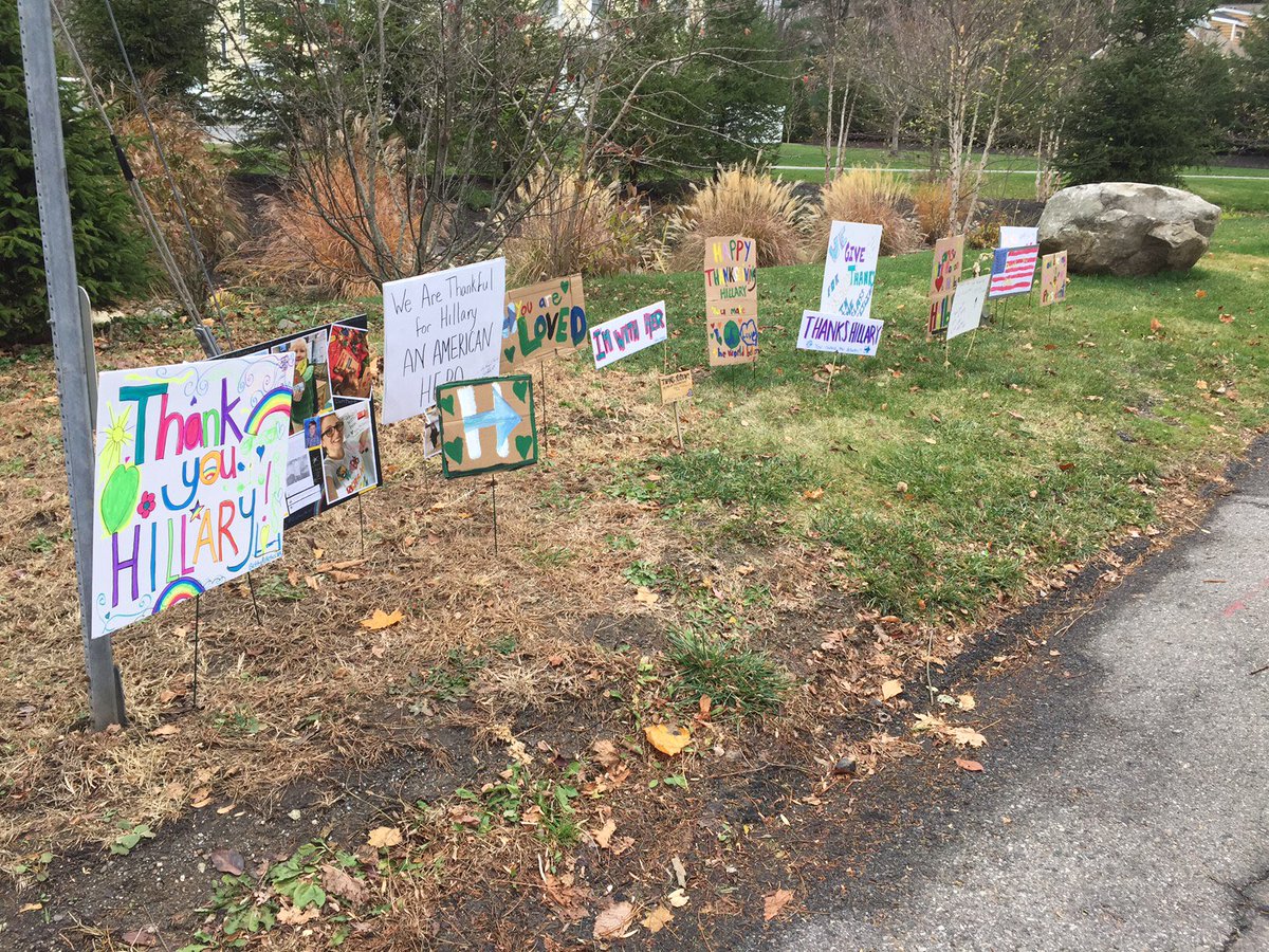 I was greeted by this heartwarming display on the corner of my street today. Thank you to all of you who did this. Happy Thanksgiving. -H