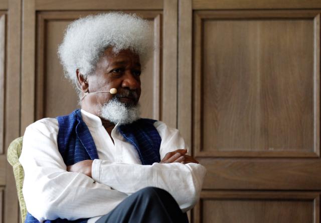 Nigerian Nobel laureate Wole Soyinka takes part in a debate in Berlin, Germany, July 3, 2012. Soyinka pledged to cut up his green card if Donald Trump was elected U.S. president. 